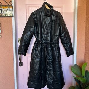 Black Quilted Long Coat